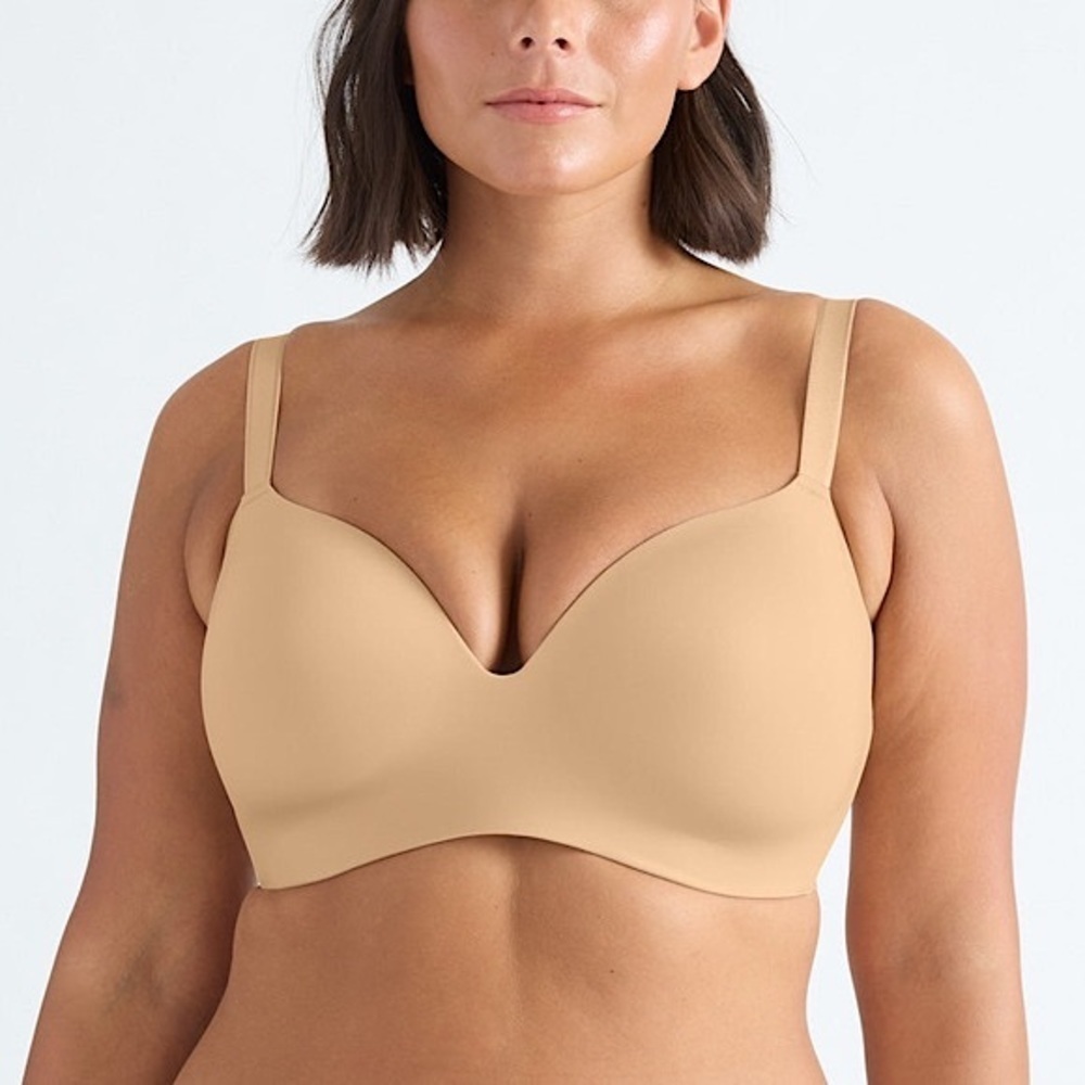 knix WingWoman Countour Wireless Warm Sand Supportive Bra 6+ (34DDD, 32F, 34F)